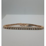 5.75ct Dia 14kt Rose Gold Diamond Tennis Bracelet 7.5"